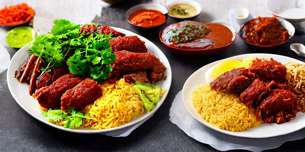 Malaysian Nasi Lemak with Spiced Chicken